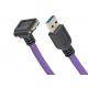 28AWG 6.8mm USB 3.0 Right Angle Male Cable With Recessed Screws