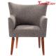 Commercial Modern Hotel Furniture Comfortable Coffee Shop Lounge Chair Wooden Leg
