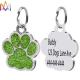 SUS304 Cute Footprint Engraved ID Tag Personalized Pet Charms