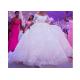 Ivory Half Sleeve Flower Lace Beading Long Tail Bridal Gown / Mermaid Bridal Dress