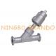 DN15 PN16 Tri Clamp Pneumatic Angle Seat Valve Stainless Steel Head