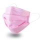 Soft Texture Disposable Protective Mask Pink Non Woven Fabric Mask Dust Proof