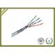 Shielded 24AWG Cat5e SFTP Network Fiber Cable With Pure Copper High Frequency 250MHz