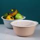 Plastic Double Layer Asphalt Basket For Kitchen Wash Vegetables Fruits
