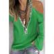 Strapless Women'S Solid Color Sweater Deep V Neck Long Sleeve Ladies Stylish Tops