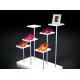 Square / Round Shape Shop Display Shelving White Color For Shoes Bags