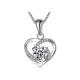 5A CZ Sterling Silver Heart Pendant Necklace