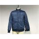 Chunky Denim Look Polyester Nylon Wadded Puffer Jacket With Rib Detail TW64465