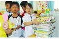 Donating books to children in Gansu province