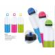 Colorblock Style Aluminum Sports Water Bottle With Cap Lid 750ml Capacity