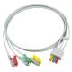 Fukuda DS-8100 ECG Leadwires 3 Lead Cable IEC Clip Patient Detect