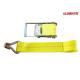 4 Inch 30 Foot Ratchet Tie Down Straps / Load Hugger Cargo Control Yellow For Motorcycle Lightweight