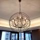 Rustic american style crystal globe Round chandelier (WH-CI-85)