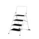 Storehouse White Foldable Carbon Steel Hand Truck 4 Steps Square Domestic Step Ladder