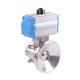 304 316 Stainless Steel Hygienic Weld Clamp Flange Thread Ball Valve with Pneumatic Actuator