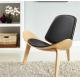Modern Leisure Shell Chair Lounge Chair In Dark Brown Leather