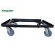 Sackable Flat Moving Dolly For Plastic Moving Loading Crates / Four Wheel Dolly Cart