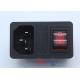 ON-OFF Rocker Switch IEC320 AC Power receptacle mains socket with Fuse holder Rocker Switch