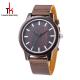 Sandal Wood Minimalist Leather Watch , Mens Leather Strap Watches