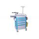 Mobile Emergency Cart , Hospital Ward Crash Trolley With Drawers