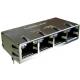 Bel 0826-1G4T-32-F Multi-port Rj45 1x4 Gigabit Magjack Ext.Temp Tab-up W/LEDs