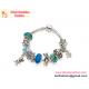 NEW 925 Silver blue kid's European beads Bracelet beads jewelry silver with beads bracelet