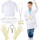 Kids Scientist Lab Coat Costume Dress Up With Goggles ID Card Science Experiment Set For Age 3-10