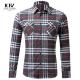 Man's Leisure Style Cotton Flannelette Plaid Jacket with Double Pocket and Long Sleeve