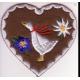 Iron On Clothing Embroidery Patch Country Goose Edelweiss Heart Twill Fabric Background