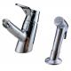 Unique 2 Hole Ceramic Low Pressure Basin Taps Faucets , Pull Out Shower Head With Switch