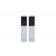 Empty Clear Square 30ml Foundation Sample Bottles Glass Emulsion With Black Pump Head