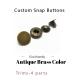 22L Antique Brass Brushed Metal Snap Buttons Custom Press 4 Part Button