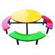 Fiberglass Removable Round Dining Table Set With Eight Seats