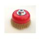 4'' wire cup brush,coarse crimped brass coated wire 0.014'',with M14 by 2 threaded arbor