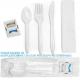 Individually Wrapped Plastic Cutlery Set With Napkin + Salt & Pepper Packets In White (250 Count) Prewrapped