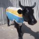 Fiberglass Life Size Animal Statues Garden Painted Cow Sculptures For Mall