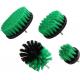 Nylon Scrubber Drill Attachment Cleaning Brush 4pc Set Green Medium Bristle Stiffness - for 1/4in Power Drill