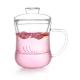 Heat Resistant Glass Tea Infuser Cup Filtering Thicker Flower Tea Cup With Handle