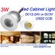 Mini 3W Led Cabinet Light Indoor Showcase KTV Rooms lighting DC12V CREE COB Led Lamp