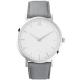 Light grey leather strap sapphire crystal japan movt wrist watch for men