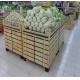 Bottomless Wooden Retail Display Shelves / Fruit Vegetable Wooden Shop Shelving For Store