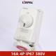 Waterproof Industrial Power Mechanical Socket With Switch 5P 16A 380V