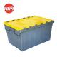 56L Milk Plastic Storage Crates Stackable Logistic Transport PP Heavy Duty Containers