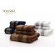 Dobby 100% Cotton Hotel Bath Towels Coffee Color , 5 Star Soft Bath Towels