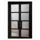 ODM Patio Black Aluminium Frame Glass Door With Grids One Side Fixed Or Swing