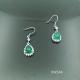 2018 New women sterling silver bridal emerald green drop earring pear XW244
