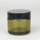 Cylinder PETG Green Plastic Jar Skin Care Packaging With Screw Top Lid