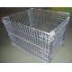 Foldable & Stackable Galvanized Metal Wire Mesh Pallet Cage for Warehouse Storage