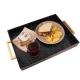 Shiny Black Acrylic Coffee Table Tray Lucite Metal Handle Serving Ottoman Breakfast Tea Food