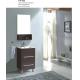Wood Grain Color PVC Bathroom Cabinet , Floor Standing Vanity Unit With Two Drawers